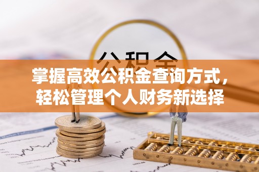 澄城掌握高效公积金查询方式，轻松管理个人财务新选择