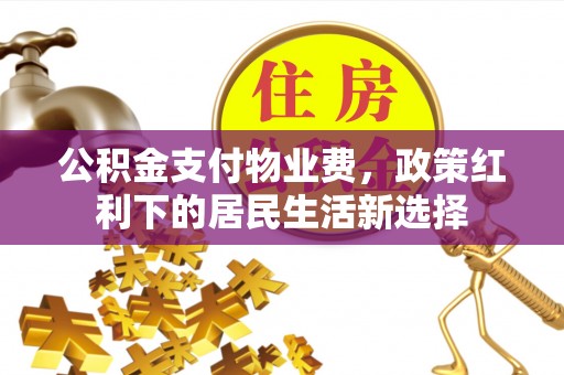 澄城公积金支付物业费，政策红利下的居民生活新选择