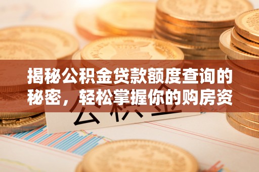澄城揭秘公积金贷款额度查询的秘密，轻松掌握你的购房资金